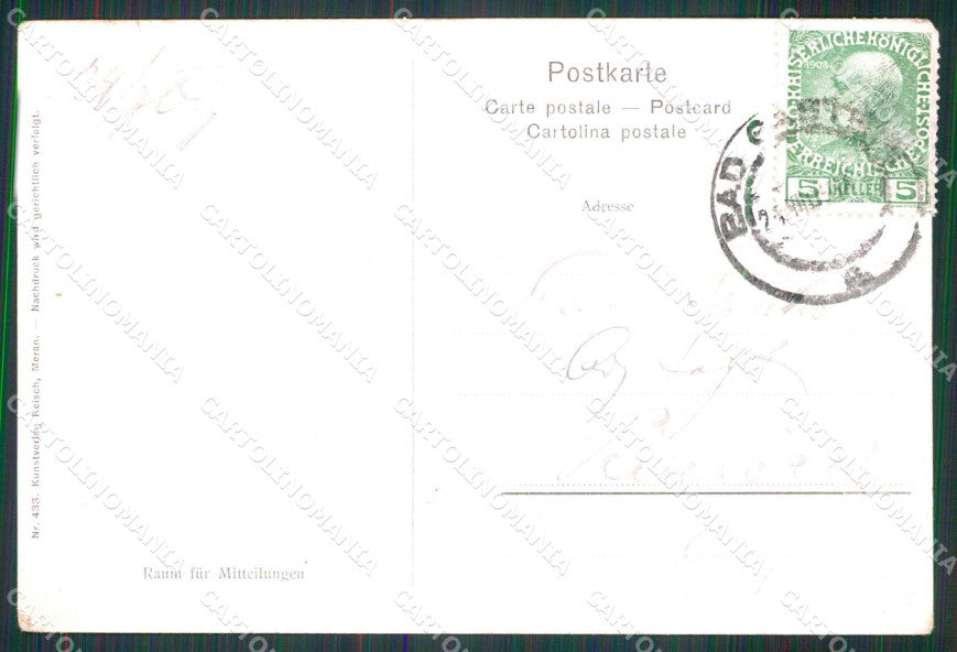 Bolzano Merano Luogo di Cura Badgastein cartolina RB9107 – retro
