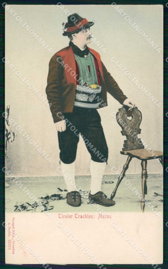 Bolzano Merano Costumi Popolari Tirolesi Stengel 22411 cartolina RB9121 – fronte