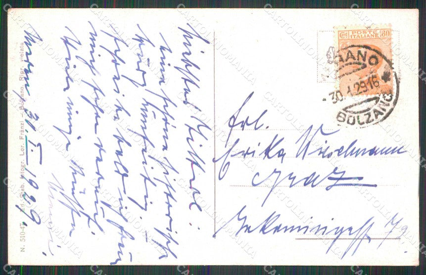 Bolzano Merano Castello Fontana Franzl 510/47 cartolina RB9125 – retro