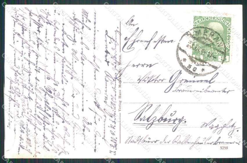 Bolzano Merano Villaggio Castello di Scena cartolina RB9133 – retro