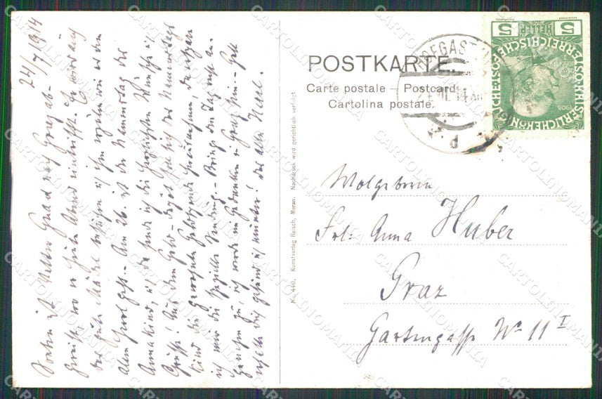 Bolzano Merano Cascate Badgastein cartolina RB9149 – retro