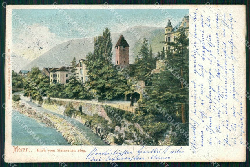 Bolzano Merano Vista dal Ponte Romano cartolina RB9151 – fronte