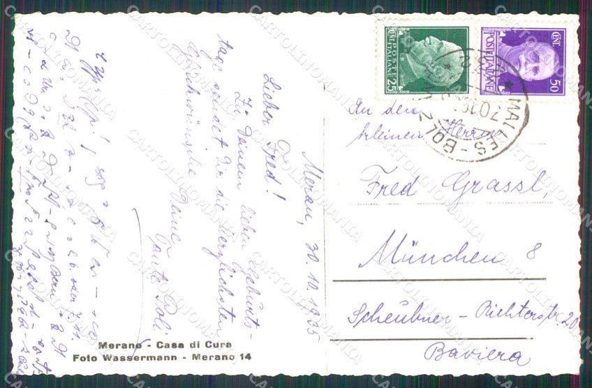 Bolzano Merano Casa di Cura Foto cartolina RB9168 – retro