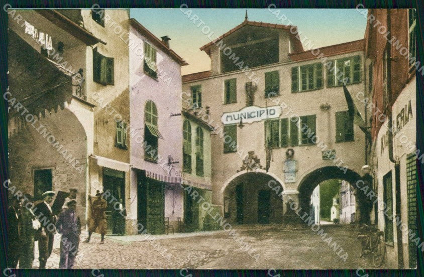 Imperia Molini Triora Piazza Roma Municipio cartolina RB9173 – fronte