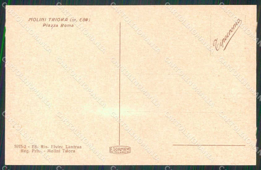 Imperia Molini Triora Piazza Roma Municipio cartolina RB9173 – retro