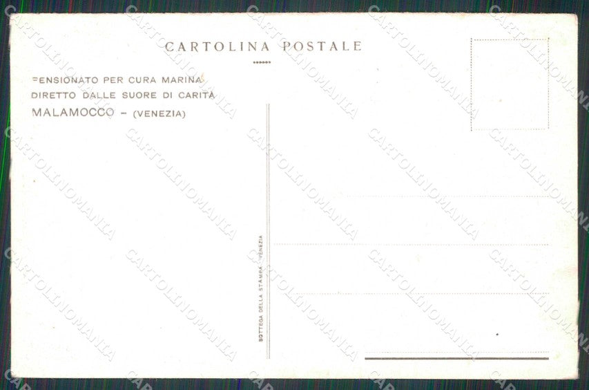 Venezia Malamocco Pensionato per Cura Marina PIEGHINE cartolina RB9175 – retro