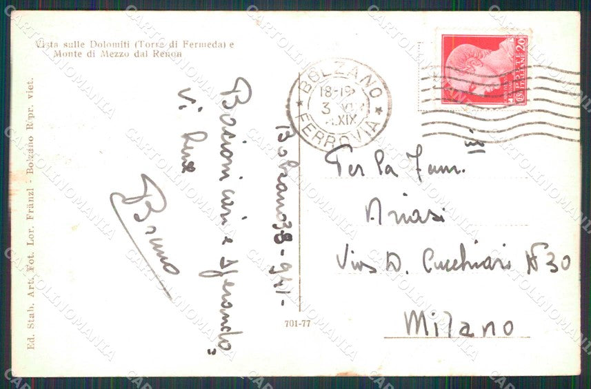 Bolzano Santa Cristina Val Gardena Torre di Fermeda Foto cartolina RB9182 – retro
