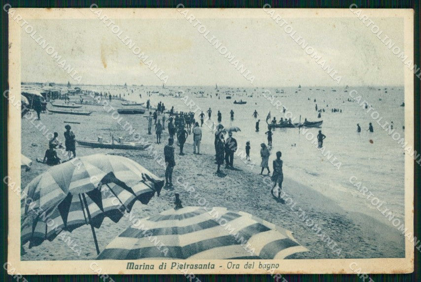 Lucca Marina di Pietrasanta Ora del Bagno Spiaggia cartolina RB9184 – fronte
