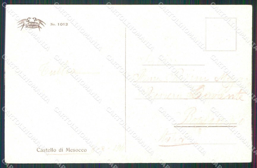 Svizzera Cantone Grigioni Castello di Mesocco cartolina RB9198 – retro
