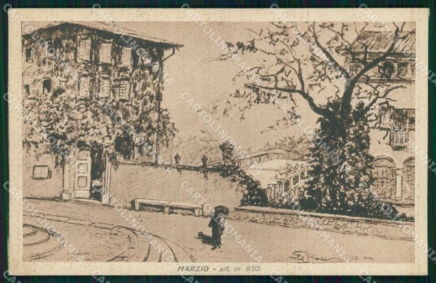 Varese Marzio Disegno dal Vero di G del Rosso cartolina RB9204 – fronte