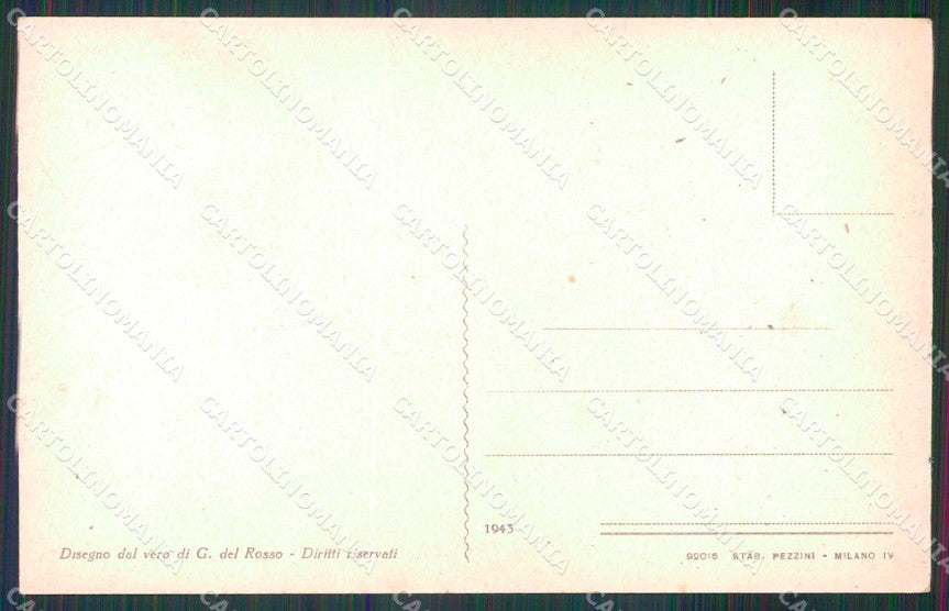 Varese Marzio Disegno dal Vero di G del Rosso cartolina RB9204 – retro