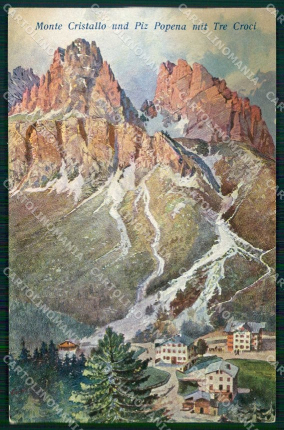Belluno Cortina D'Ampezzo Monte Cristallo Piz Popena Tre Croci cartolina RB9206 – fronte