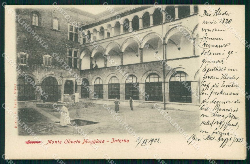 Siena Asciano Monte Oliveto Maggiore Interno Abbazia cartolina RB9207 – fronte