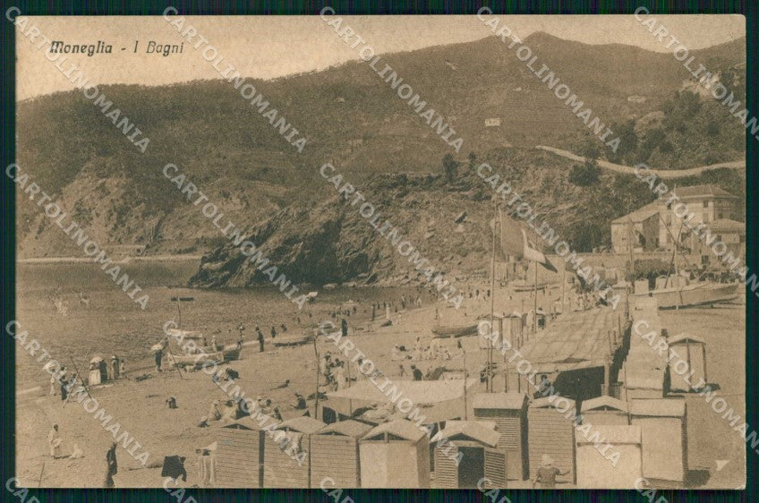 Genova Moneglia Spiaggia Bagni cartolina RB9236 – fronte