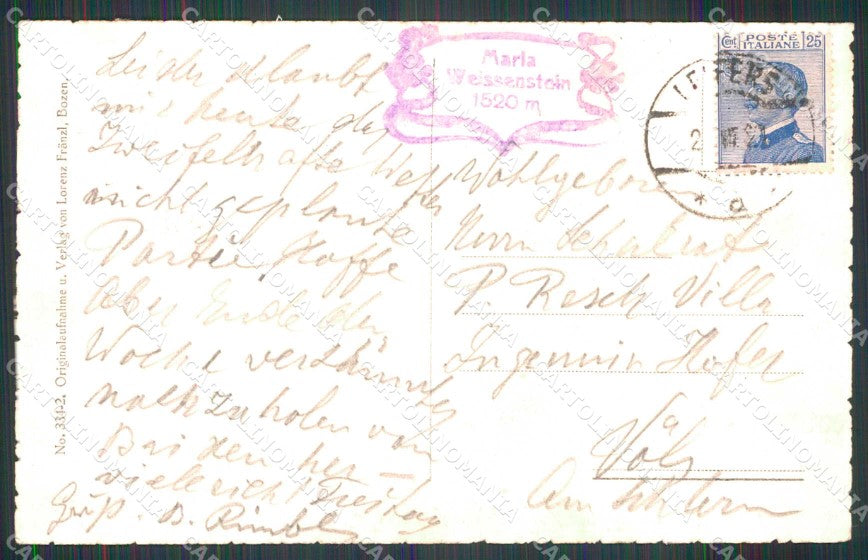 Bolzano Nova Ponente Santuario di Pietralba Franzl 334/2 cartolina RB9240 – retro