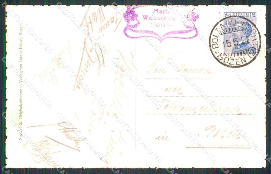 Bolzano Nova Ponente Santuario di Pietralba Franzl 334/2 cartolina RB9251 – retro