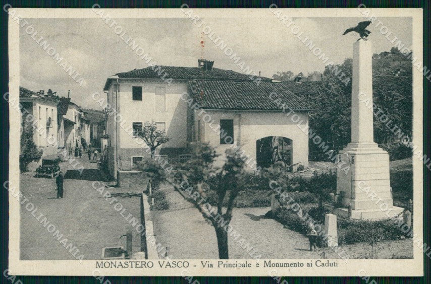 Cuneo Monastero Vasco Monumento ai Caduti Via Principale cartolina RB9259 – fronte