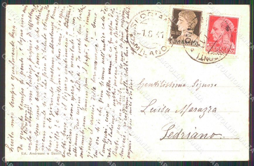 Milano Motta Visconti Saluti da Ticino Alluvione Barche cartolina RB9265 – retro