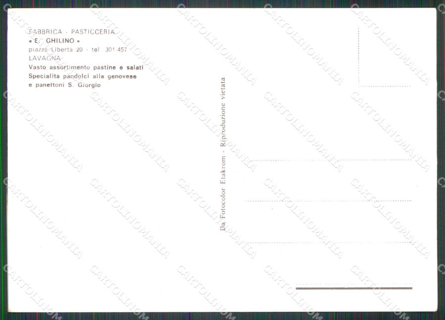 Genova Lavagna Fabbrica Pasticceria Commerciale Foto FG cartolina RB9301 – retro
