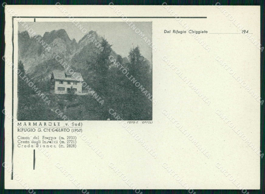 Belluno Calalzo di Cadore Rifugio Chiggiato FG cartolina RB9306 – fronte