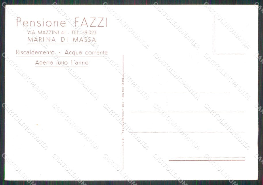 Massa Marina di Massa Pensione Fazzi Foto FG cartolina RB9307 – retro