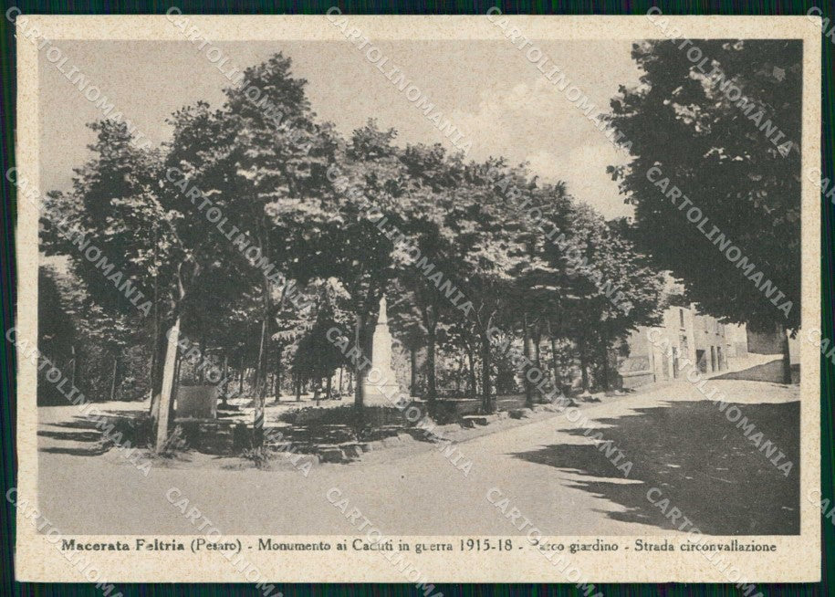 Pesaro Macerata Feltria Monumento ai Caduti Parco Giardino FG cartolina RB9309 – fronte