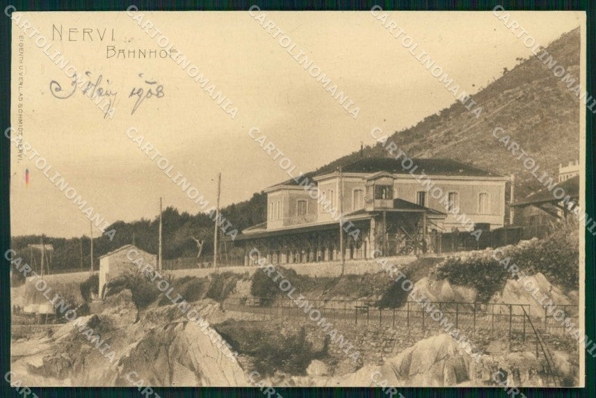 Genova Nervi Stazione Ferroviaria cartolina RB9319 – fronte
