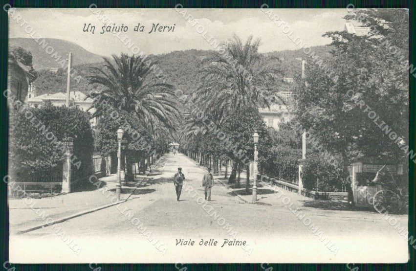 Genova Nervi Saluto da Viale delle Palme Chiosco cartolina RB9323 – fronte