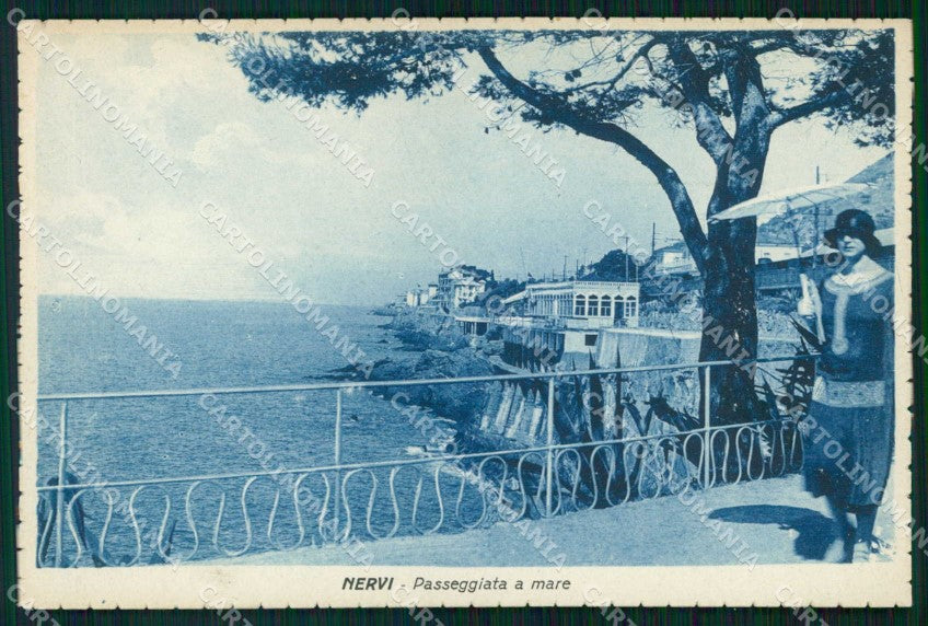 Genova Nervi Passeggiata a Mare cartolina RB9325 – fronte