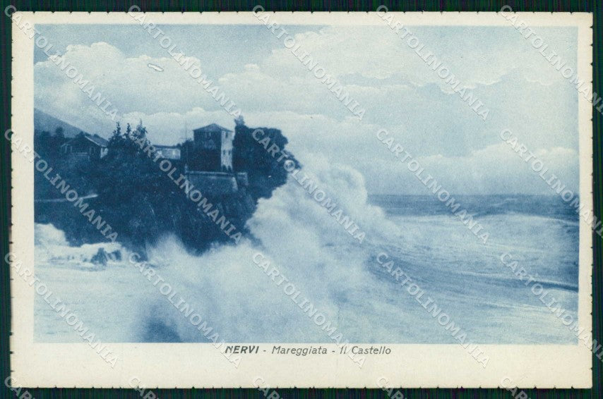 Genova Nervi Mareggiata Castello cartolina RB9328 – fronte