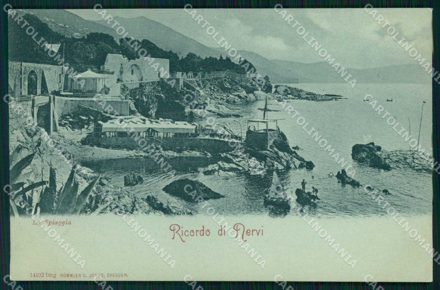 Genova Nervi Ricordo di Spiaggia cartolina RB9344 – fronte