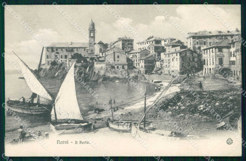 Genova Nervi Porto Barche Brunner cartolina RB9348 – fronte