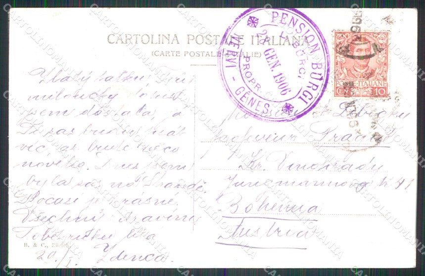 Genova Nervi Porto Barche Brunner cartolina RB9348 – retro