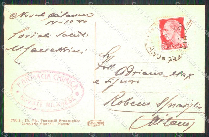 Milano Novate Milanese Viale Vittorio Veneto Tipocromo cartolina RB9366 – retro