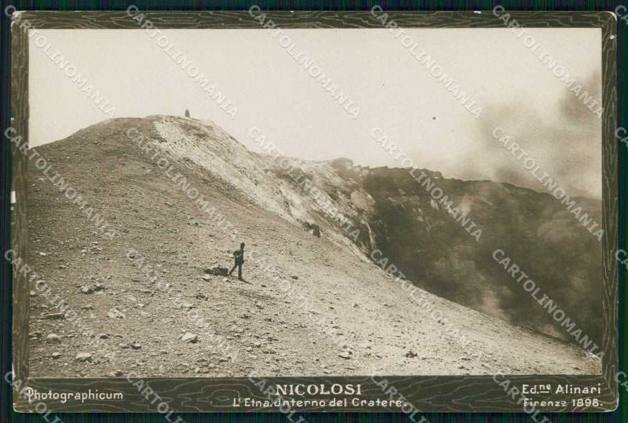 Catania Nicolosi Etna Interno del Cratere Alinari Foto cartolina RB9372 – fronte