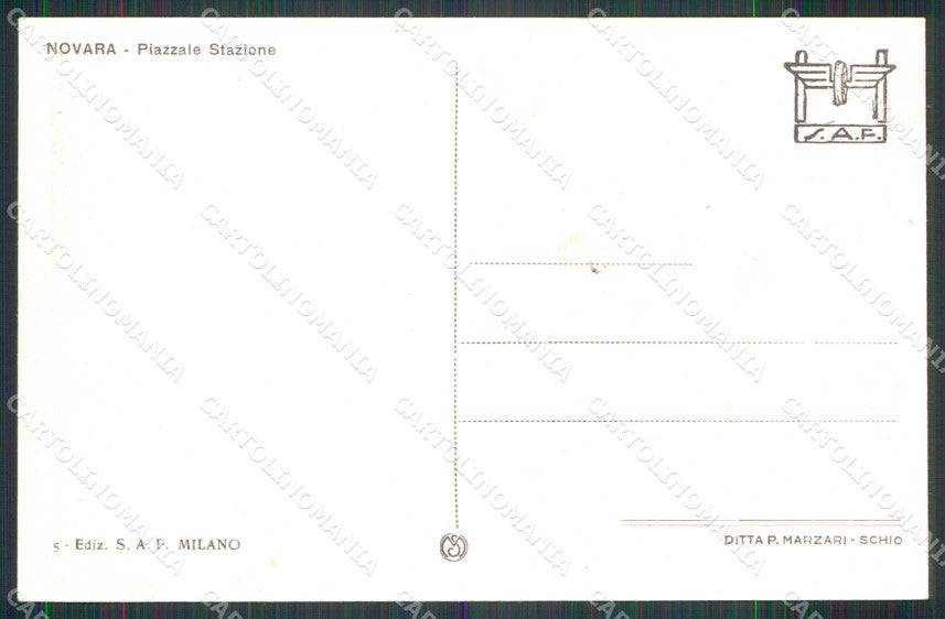 Novara Città Piazzale Stazione cartolina RB9383 – retro
