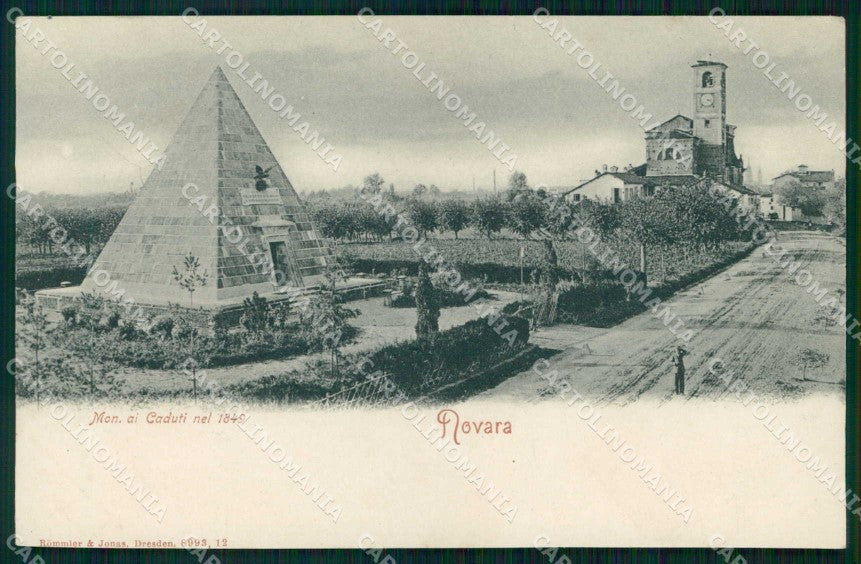 Novara Città Monumento ai Caduti nel 1849 cartolina RB9385 – fronte