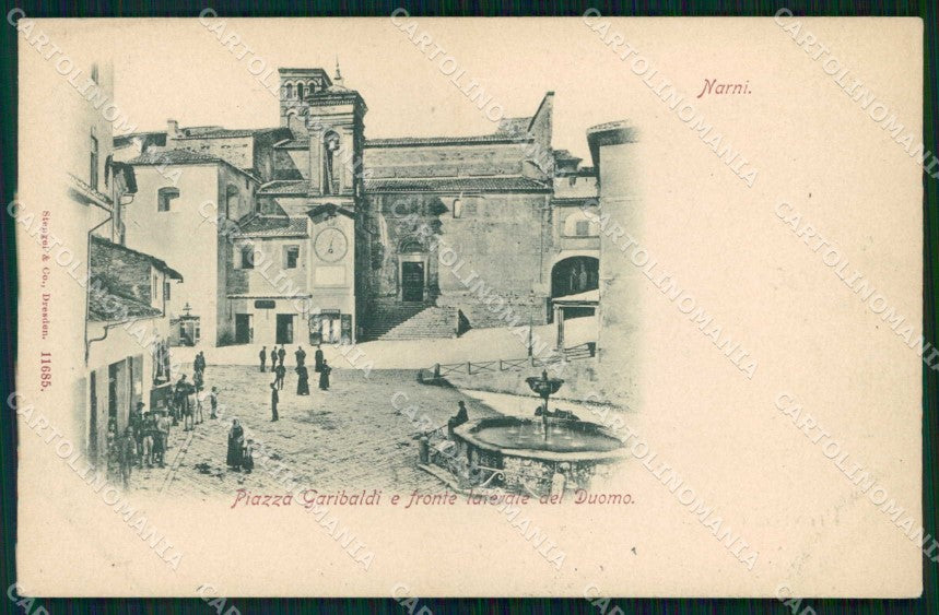 Terni Narni Piazza Garibaldi Laterale Duomo Stengel 11685 cartolina RB9414 – fronte