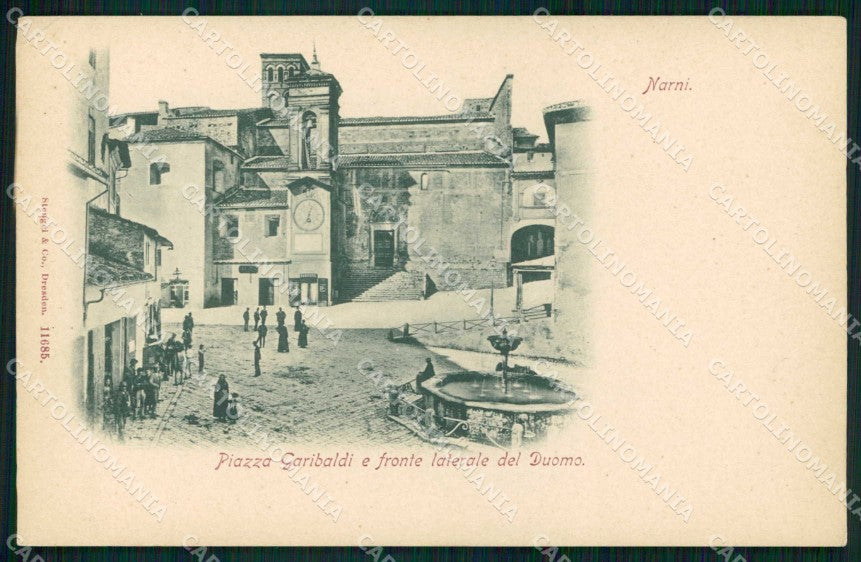 Terni Narni Piazza Garibaldi Laterale Duomo Stengel 11685 cartolina RB9420 – fronte