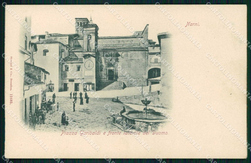 Terni Narni Piazza Garibaldi Laterale Duomo Stengel 11685 cartolina RB9421 – fronte