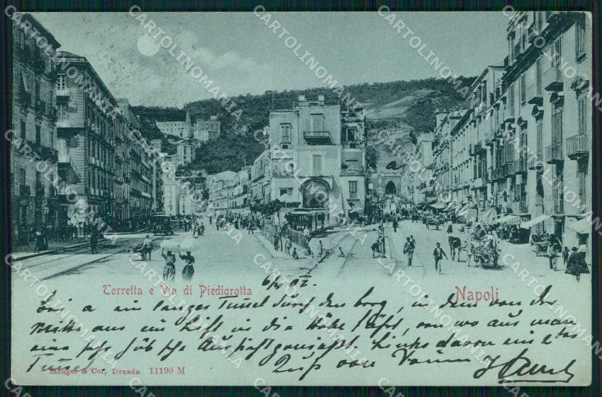 Napoli Città Via di Piedigrotta Chiaro di Luna Stengel 11190 cartolina RB9423 – fronte
