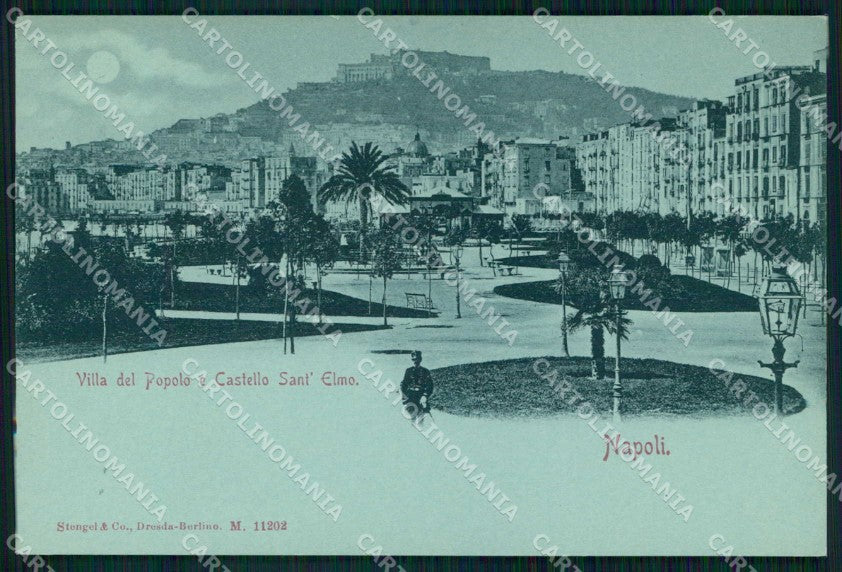 Napoli Città Castello Sant'Elmo Chiaro di Luna Stengel 11202 cartolina RB9424 – fronte