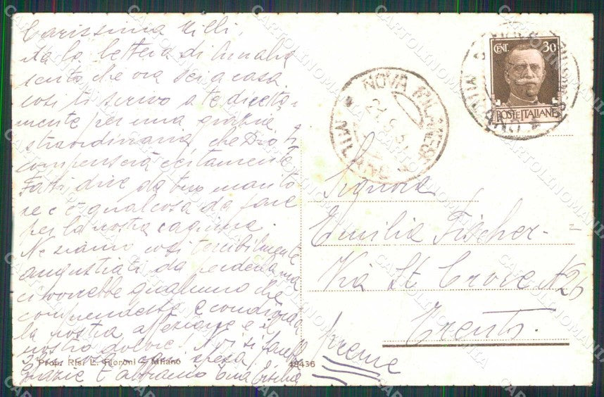 Milano Nova Piazza Umberto I PIEGATA cartolina RB9448 – retro