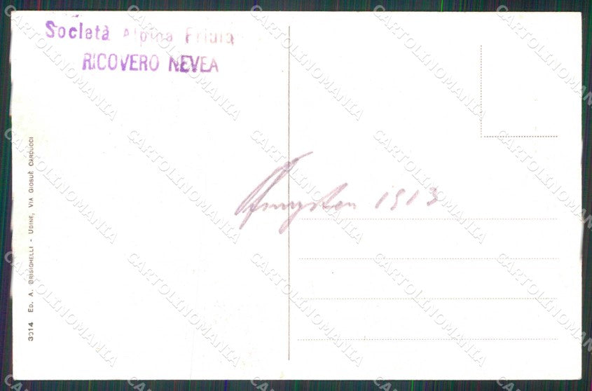 Udine Chiusaforte Nevea Ricovero della S A F cartolina RB9455 – retro