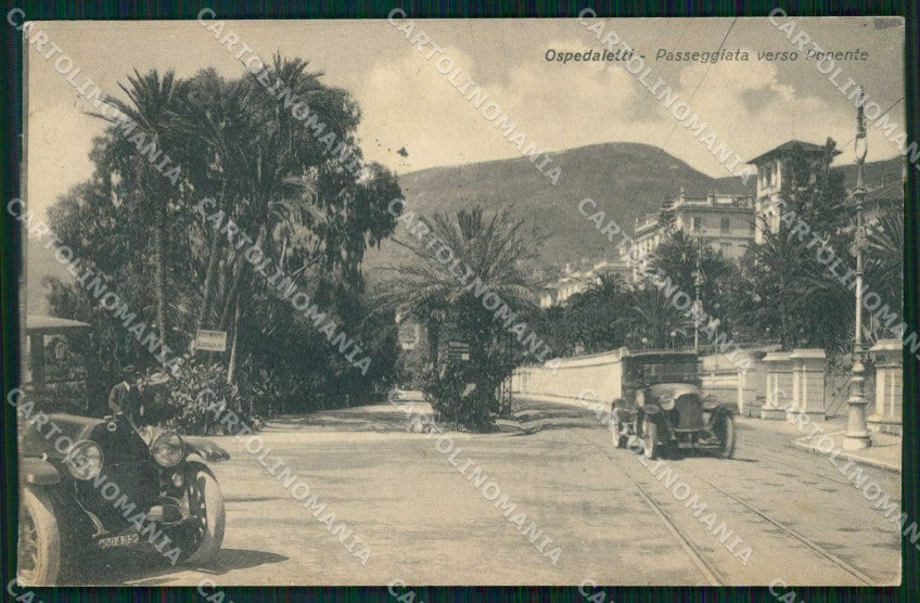 Imperia Ospedaletti Passeggiata verso Ponente Automobili cartolina RB9486 – fronte