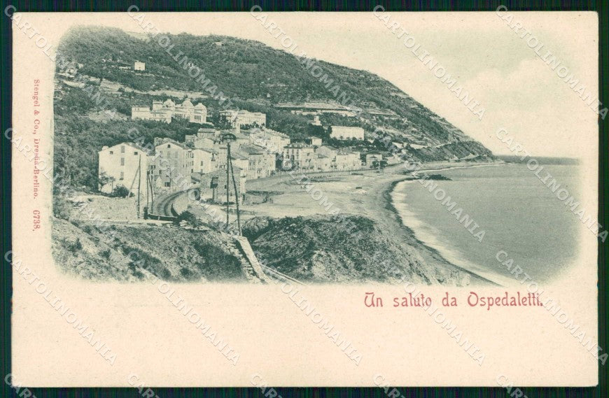 Imperia Ospedaletti Saluto da Stengel 6738 cartolina RB9493 – fronte