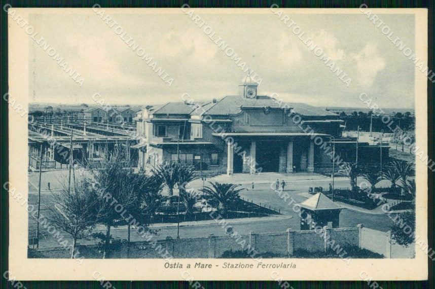 Roma Ostia Stazione Ferroviaria cartolina RB9496 – fronte