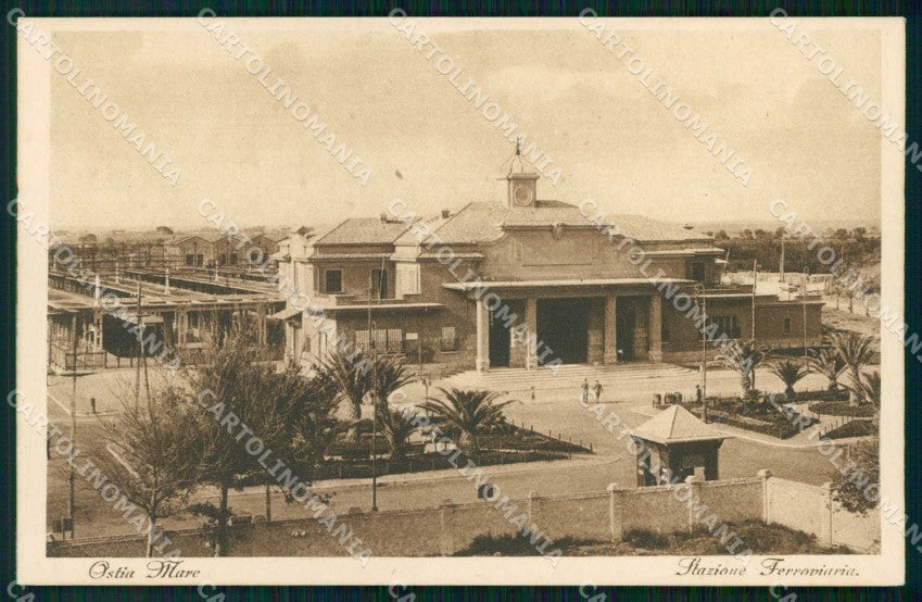 Roma Ostia Stazione Ferroviaria cartolina RB9497 – fronte