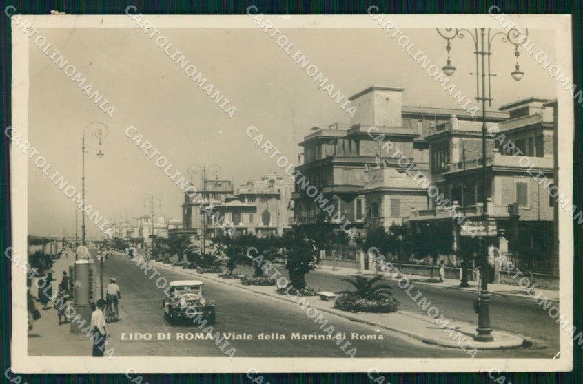 Roma Ostia Viale della Marina Alterocca PIEGHINA Foto cartolina RB9511 – fronte