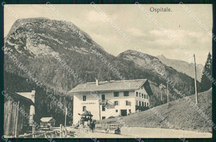 Belluno Ospitale di Cadore Locanda Carrozza con Cavalli cartolina RB9545 – fronte